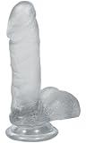 Doc Johnson Crystal Jellies - 6 Inch Ballsy Cock With Suction Cup