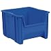 Akro-Mils 13018 Stak-N-Store Stacking Hopper Front Plastic Storage Bin, Blue, Case of 2