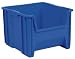 Akro-Mils 13018 Stak-N-Store Stacking Hopper Front Plastic Storage Bin, Blue, Case of 2