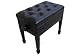 Ebony Leather Adjustable Artist Piano Bench