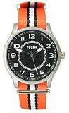 Fossil Dress Collection Orange Nylon Strap Black Dial Men's watch #FS4528