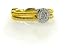 Jewelry : 18K Yellow Gold, Matte-Finish Double-Strand Hand-Woven Mesh Ring, Enhanced with Pave Set Diamonds.