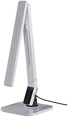 Zanzumi 4-level Dimmable Touch Switch Folding LED Desk Lamp 11-14 Watt, USB Charging Port (Piano White)