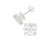 Sterling Silver Invisible Square CZ 8mm Stud Earrings