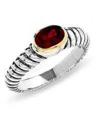 Sterling Silver 18K Gold Rhodolite-Garnet Ring (1.00 ct.tw.)