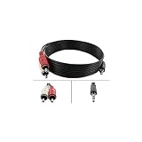 Stereo Audio 3.5mm Plug to 2RCA Audio Cable: 6 ft - by Abacus24-7