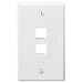 Electronics : Leviton 40702-BW QuickPort Flush Mount Wall Plate, 2-Port, White