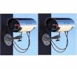 2 Bullet Outdoor Fake Security Cameras with LED Light