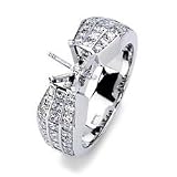 Assunta 14k White Diamond Ring (36 Rounds = .42 , 16Princesses = .55)