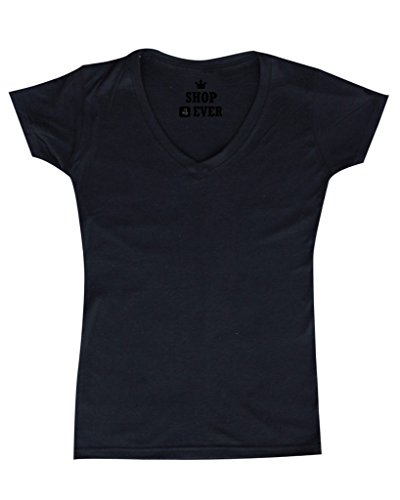 Shop4Ever® Bride Black Women's V-Neck T-shirt Wedding Shirts SLIM FIT