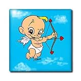 31YMVkhrq5L. SL160  Check Out Cupid   6 Inch Glass Tile for $31.99
