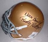 Rudy Ruettiger Autographed Notre Dame Fighting Irish Schutt Mini Helmet with "Never Give Up" Inscription