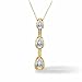 1 Carat Pear Shape Three Stone Pendant in 14K white gold