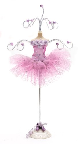 14.5 Ballet Ballerina Jewelry Stand  Holder in Purple