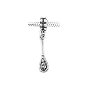 Sterling Silver Large Field Hockey Lacrosse Stick Dangle Bead Charm