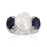 Cultured Pearl, 2.30ct t.w. Sapphire Ring, .20ct t.w. Diamonds