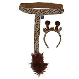 Kids Giraffe Plush Headband Ears Tail Safari Dressup Costume Set