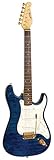 Arbor AS300 Quilted Maple Top Electric Guitar, Transparent Blue