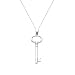 14K White Gold Key to My Heart Charm Pendant with 1.0mm Anchor Link Mariner Chain Necklace Set - 18