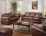 4 Piece Leather Contemporary Living Room Set