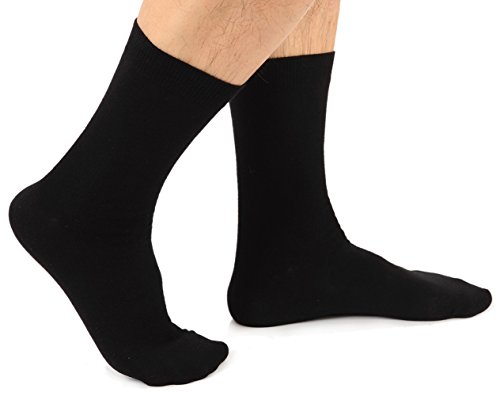 Dr. Anison Men's Classics Cotton Dress & Trouser Crew Socks Pack of 5 or 4