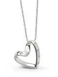 18k White Gold or Yellow Gold Floating Open Heart Diamond Pendant