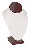 KCF 49185 Jewelry Bust Display for Necklace and Pendants, White/Rosewood