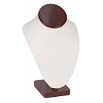 KCF 49185 Jewelry Bust Display for Necklace and Pendants, White/Rosewood, 10 Inches High