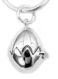 GOLDEN Chicken EGG Sterling Silver Charm Pendant OPENS