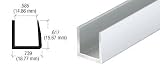 CRL Brite Anodized 9/16 Single Aluminum U-Channel by CR Laurence