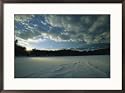 Sunset viewed from the frozen surface of Walden Pond Photography Framed Art Poster Print, 29x21