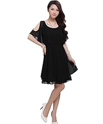 Plus Size Short Summer Chiffon/Polyester Off the Shoulder  Dress