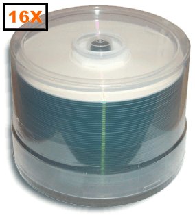 Taiyo Yuden Watershield GLOSSY White Inkjet Hub 16X DVD R's 50 Pak