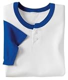 NEW Sport-Tek - Colorblock Short Sleeve Henley White/Royal-2XL