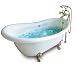 67 Monroe Champagne Clawfoot Tub - White - Chrome Ball & Claw Feet - Right Hand Pump