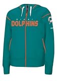 Miami Dolphins Apollo Full Zip Player Hoodie, Size= Large