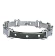 Stainless Steel Polished Bracelet with Cubic Zirconia - 8.5'' long Stainless Steel Polished Bracelet with Cubic Zirconia - 8.5'' long