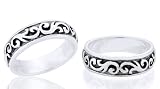 Celtic Style Ring Band Oxidized Sterling Silver