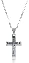 Sterling Silver Jesus Cross Link Necklace