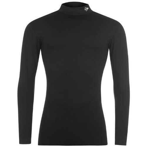 Dunlop Pro Mock Golf Shirt Long Sleeves Clothes Mens Black