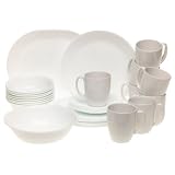 Corelle Livingware Just White 34-Piece Dinnerware Set, Service for 8