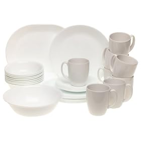 Corelle Livingware 34-Piece Dinnerware Set, Service for 8, Just White
