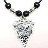 Philadelphia Eagles Leather Necklace w/Beads & Pewter Pendant - NFL Football Fan Shop Sports Team Merchandise