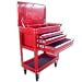 Heavy Duty Portable Tool Chest &amp; Service Cart 4+ Drawers - 600 LB Capacity, Racing Red