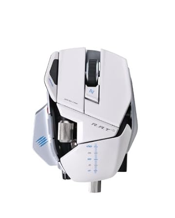 Mad Catz R.A.T. 9 Wireless Gaming Maus, 6400 dpi, PC und MAC, Weiß glänzend