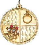 Flowers and Engagement Ring, 14K Gold Charm