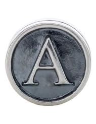 Kera Sterling Silver Alphabet Letter A Bead