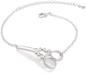 Scissors Shaped Bracelets in Gold and Silver Plated (White)