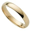 18ct Yellow 3mm D Shaped Wedding Ring