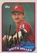 Keith Miller, Philadelphia Phillies, 1989 Topps Autographed Card